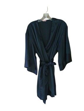 ThirdLove Black Micrfiber Belted Kimono Robe OS